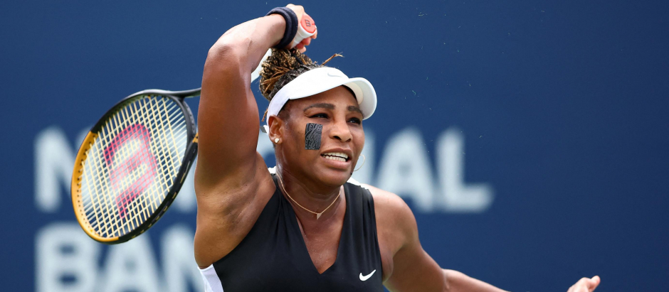 Serena Williams, este lunes, en el primer partido en el torneo de Canadá