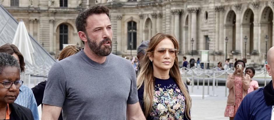 Actress and singer  Jennifer Lopez and actor Ben Affleck in Paris, France on July 26, 2022.