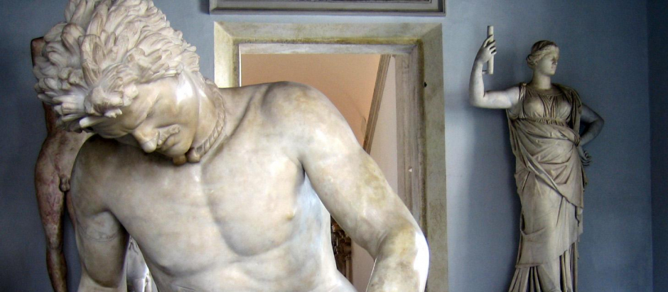 Escultura griega de un guerrero gálata moribundo.