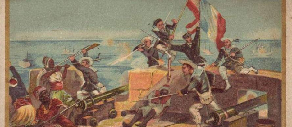 Representación de la toma de Sfax en 1881