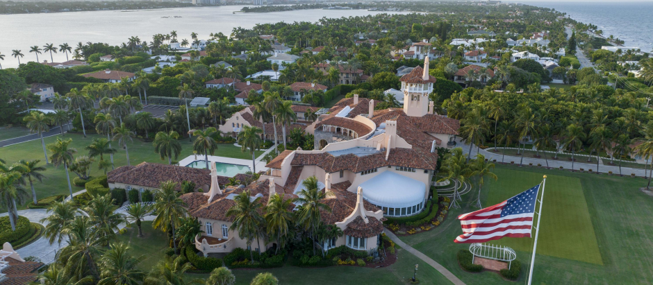 Vista aérea de Mar-a-Lago, la mansión de Donald Trump en Palm Beach, Florida