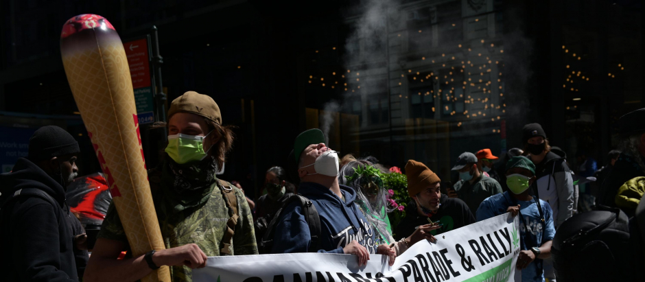 Manifestación a favor de la legalización de la marihuana, el año pasado en Nueva York