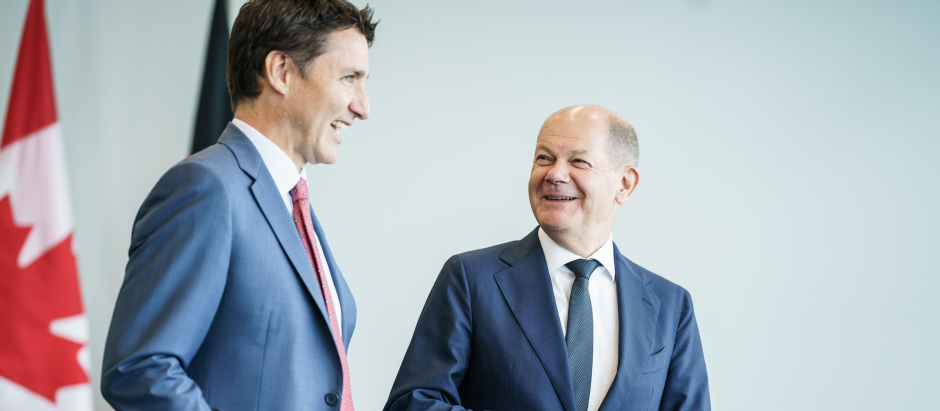 Justin Trudeau y Scholz firmaron el acuerdo en la isla de Terranova
