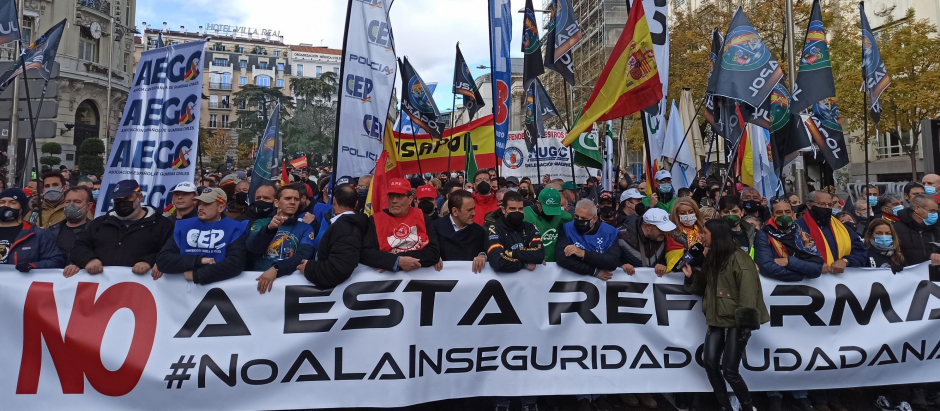 El 27 de noviembre del año pasado, decenas de miles de policías se manifestaron en Madrid contra la reforma de la Ley de Seguridad Ciudadana
