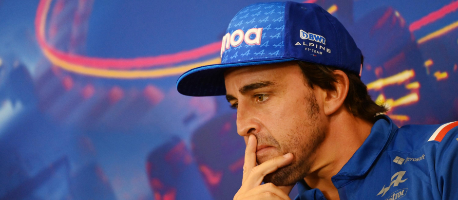 Fernando Alonso en la rueda de prensa previa al GP de Bélgica