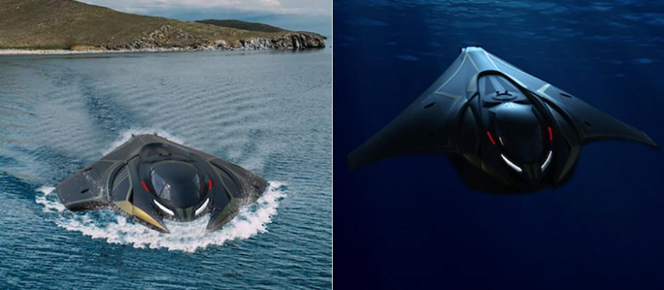 El diseño del submarino Kronos recuerda a la fisionomía de las mantarrayas