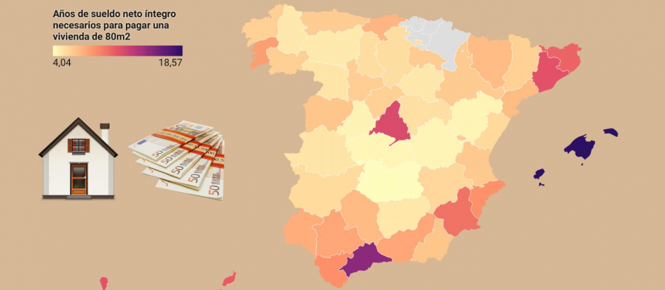 Baleares es la provincia en la que hay que ahorrar más mensualidades para pagar una vivienda