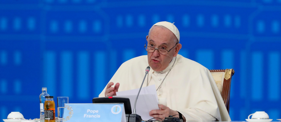El Papa Francisco, durante al apertura del Congreso de Líderes Religiosos