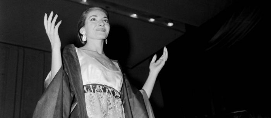La soprano María Callas en la casa ópera de Milán
