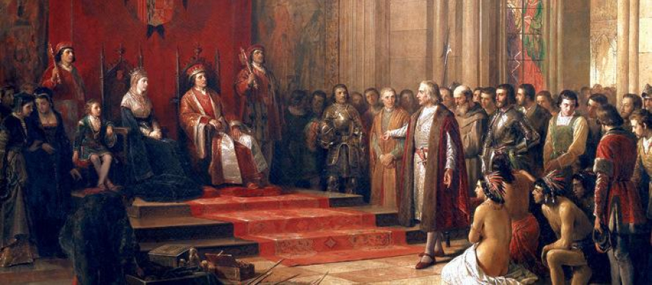 Recibimiento de Colón por los Reyes Católicos, de Ricardo Balaca
