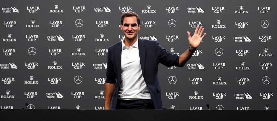 Roger Federer, en la rueda de prensa de este miércoles en Londres