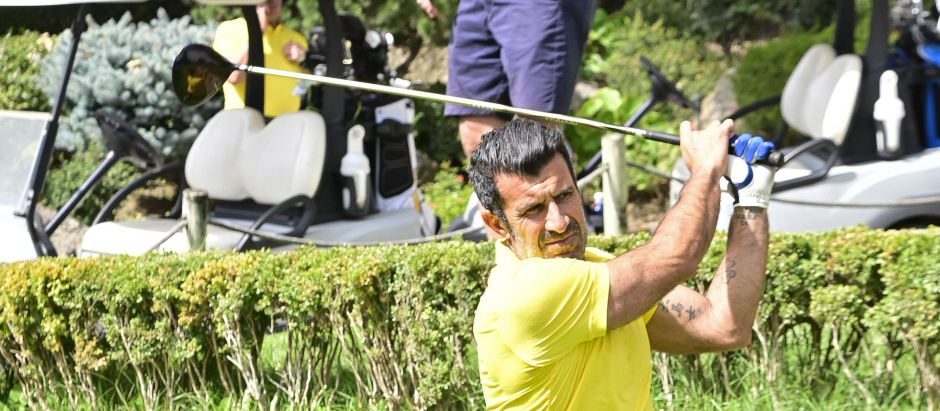 Luis Figo, en un torneo benéfico de golf