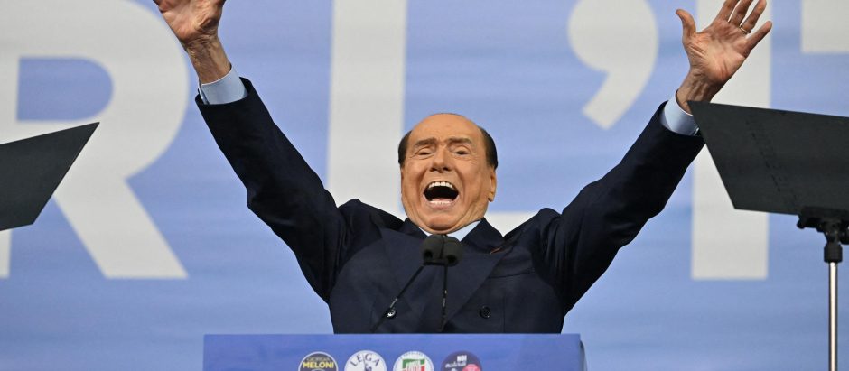 El líder de Forza Italia, y exprimer ministro, Silvio Berlusconi, durante un reciente acto electoral