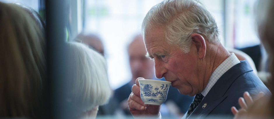 Prince Charles of Wales, known as the Duke of Rothesay while in Scotland, during a visit to the Mackintosh at the Willow tea rooms Glasgow.