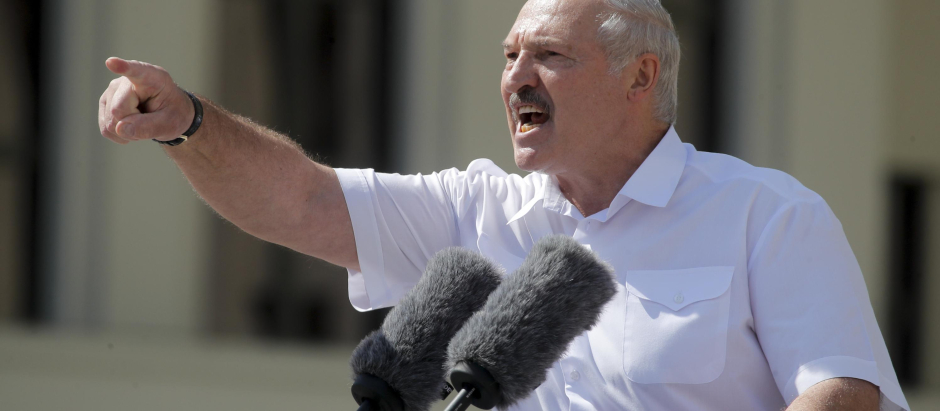 Alexander Lukashenko durante un discurso en Minsk