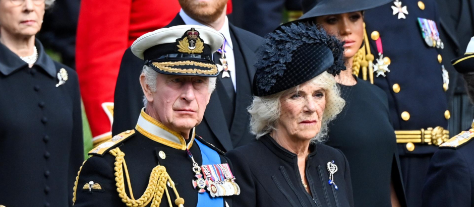 La Familia Real británica en el funeral de la Reina Isabel II