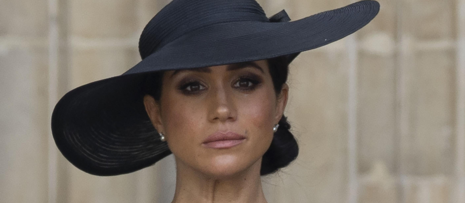 Meghan Markle , the Duchess of Sussex during State Funeral of Queen Elizabeth II on September 19, 2022 in London, England.
