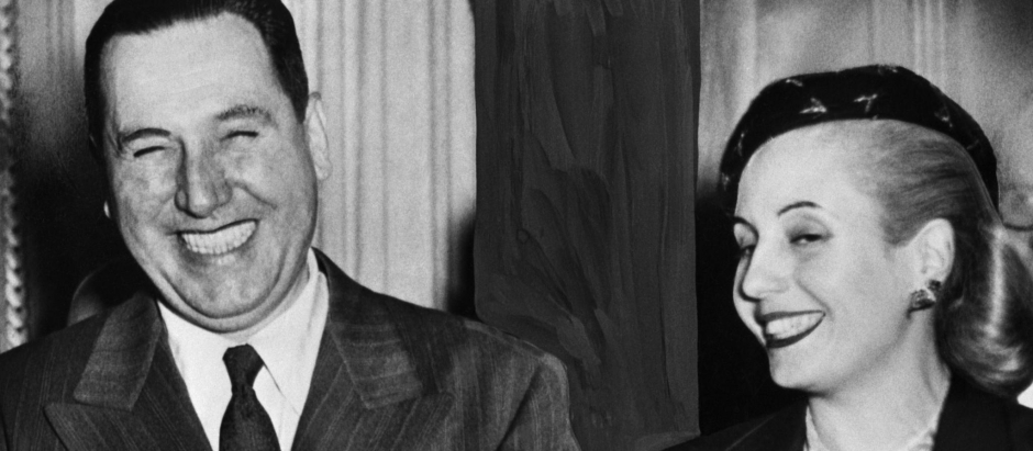 Juan Perón y su mujer, Eva Duarte