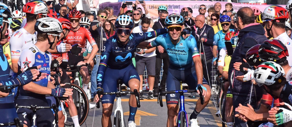 Alejandro Valverde se ha despedido del ciclismo profesional junto a Nibali, quien también ha dicho adiós este sábado