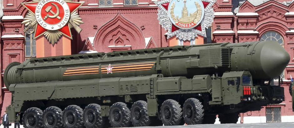 Misiles ICBM Rusos exhibidos en la Plaza Roja de Moscú