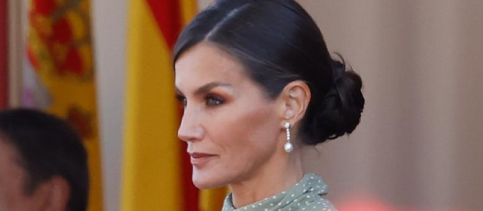 Spanish Queen Letizia attending a military parade during the known as Dia de la Hispanidad, Spain's National Day, in Madrid, on Wednesday 12, October 2022.