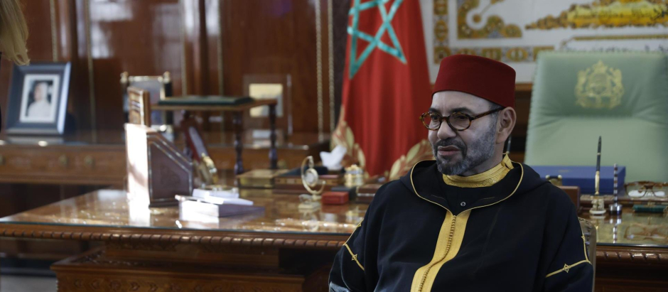 El Rey Mohamed VI de Marruecos, en su despacho