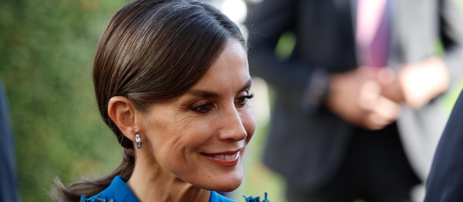 Spanish Queen Letizia during welcome ceremony at the BellevuePalace on ocassion the official visit to Germany in Berlin on Monday 17 October 2022.