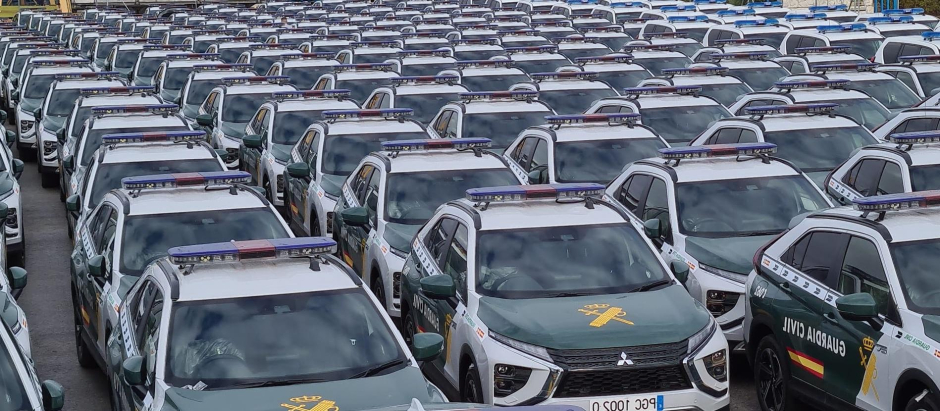 La flota de nuevos coche patrulla de la Guardia Civil compuesta por 221 unidades