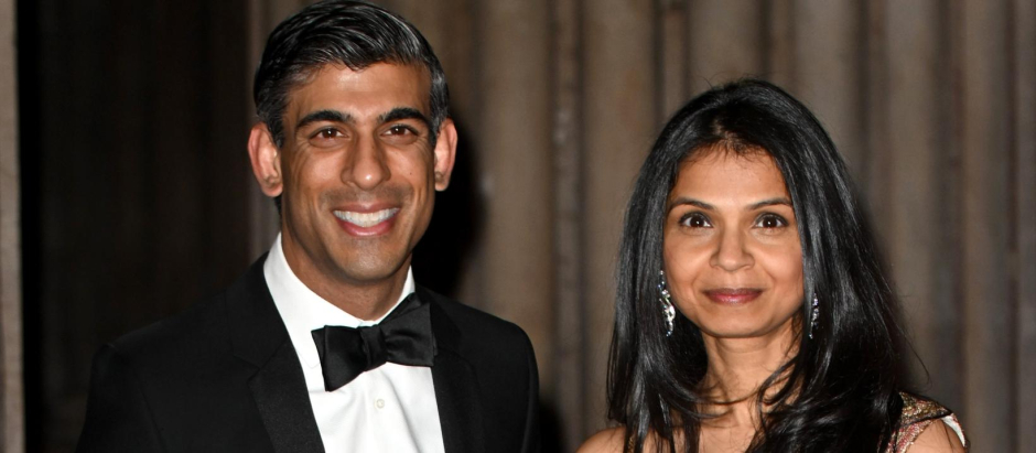 Chancellor of the Exchequer Rishi Sunak alongside his wife Akshata Murthy attending a reception to celebrate The British Asian Trust in London.