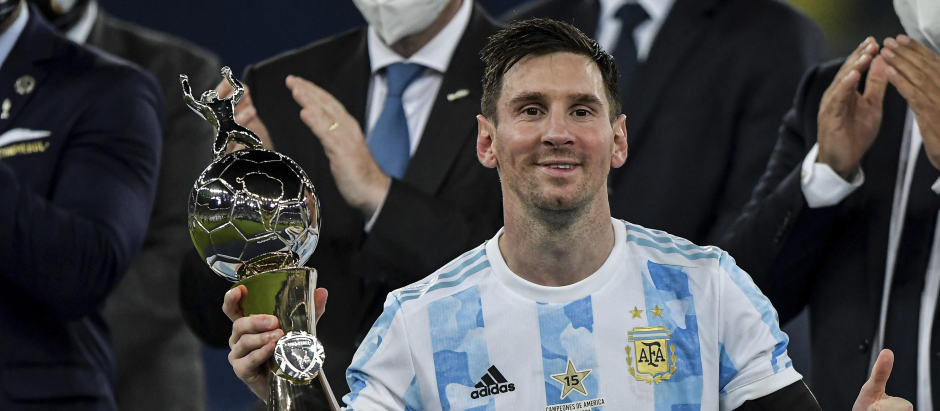 Messi tras ganar la Copa América en el Maracana de Rio de Janeiro