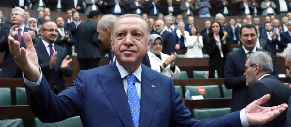 El presidente de Turquía, Recep Tayyip Erdogan, en el Parlamento, en Ankara.
