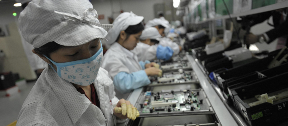 Trabajadores de Foxconn en China