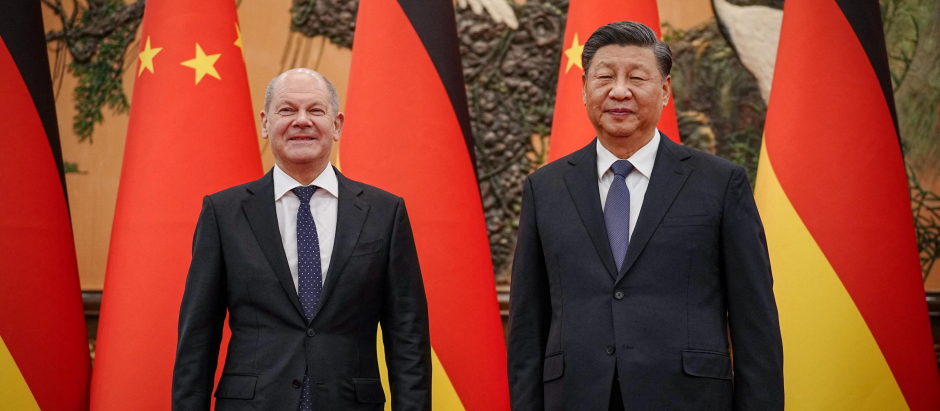 Scholz y Xi Jinping en Pekín