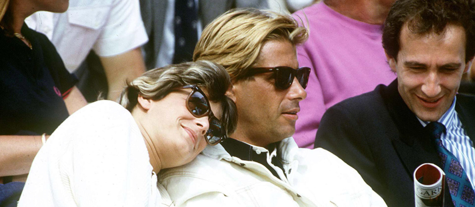 Princess Stephanie of Monaco with Mario Oliver during Roland Garros 1987