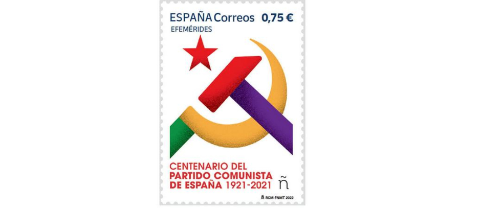El sello de Correos en homenaje el Partido Comunista de España