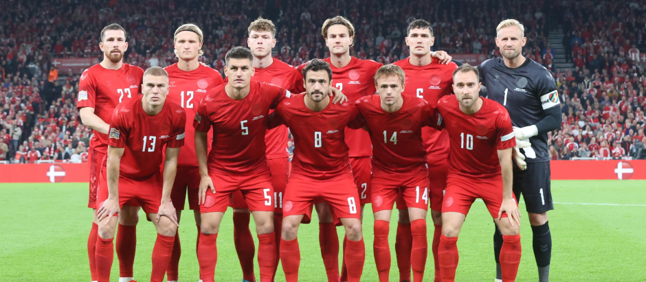 La selección danesa en su último compromiso antes del Mundial