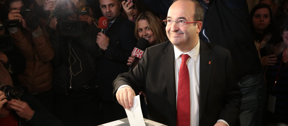 Miquel Iceta, en las elecciones municipales en Barcelona, en 2017