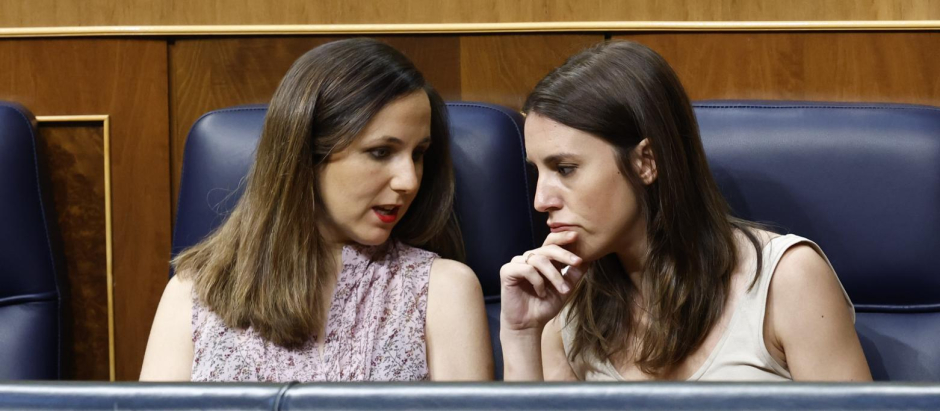Ione Belarra e Irene Montero, el pasado 14 de julio, en el Congreso de los Diputados