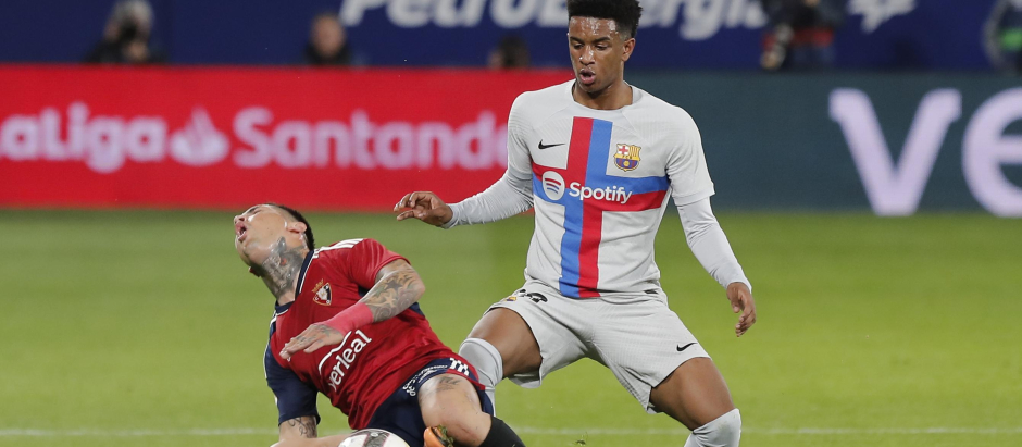 Alejandro Balde, en el encuentro del Barcelona contra Osasuna