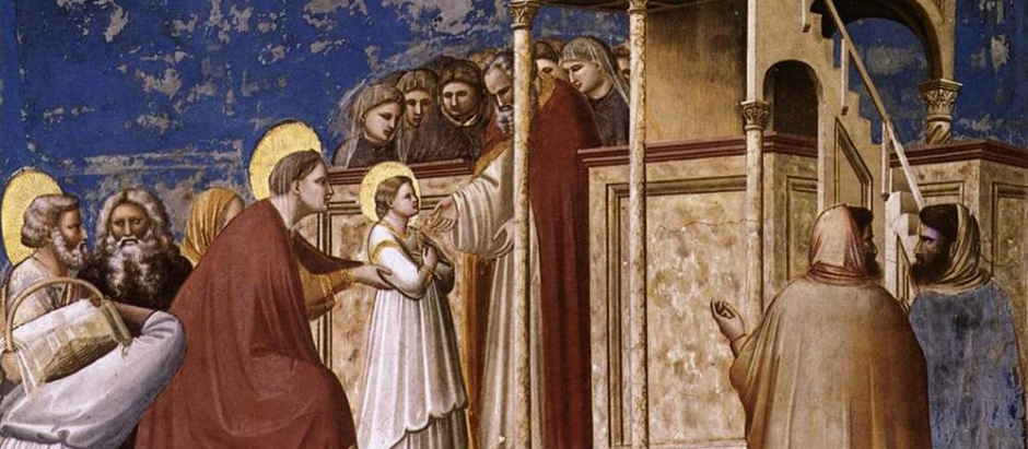 Presentación de la Virgen en el templo por 	
Giotto