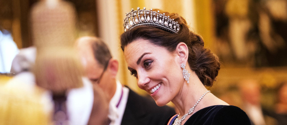Kate Middleton , The Duchess of Cambridge at an evening reception for members of the Diplomatic Corps at BuckinghamPalace in London.  Picture date: Wednesday December 11, 2019.