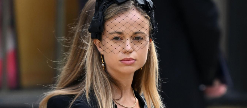 Lady Amelia Windsor during State Funeral of Queen Elizabeth II on September 19, 2022 in London, England.