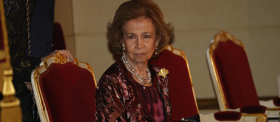 Spanish Queen Sofia of Greece at the 36th edition of the delivery of the BMW paint awards in Madrid on Tuesday, 22 November 2022.