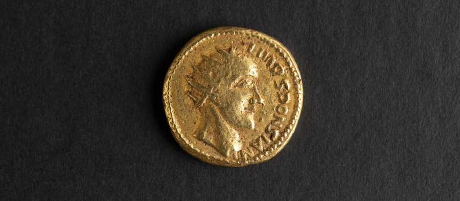 Moneda de oro del encontrada en Transilvania que atestiguan la existencia de un nuevo y casi desconocido emperador romano, Esponsiano