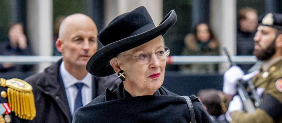 Queen Margrethe II of Denmark during the funeral ceremony of Luxembourg's Grand Duke Jean  in Luxembourg