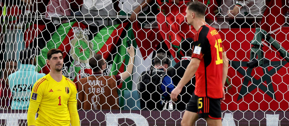 Thibaut Courtois lamenta el primer gol encajado ante Marruecos
