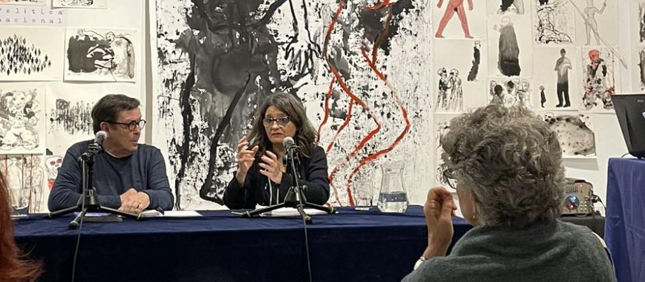 Mónica Oltra en el debate público en Ca Revolta, en Valencia