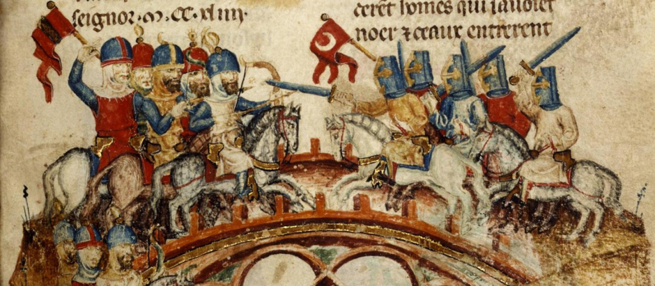 Batalla de Mohi (1241). Manuscrito medieval del s. XIII