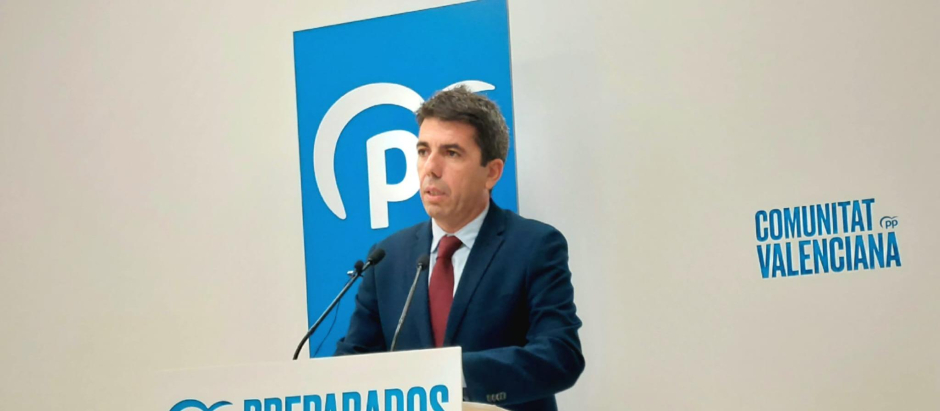 El presidente del Partido Popular de la Comunidad Valenciana, Carlos Mazón.