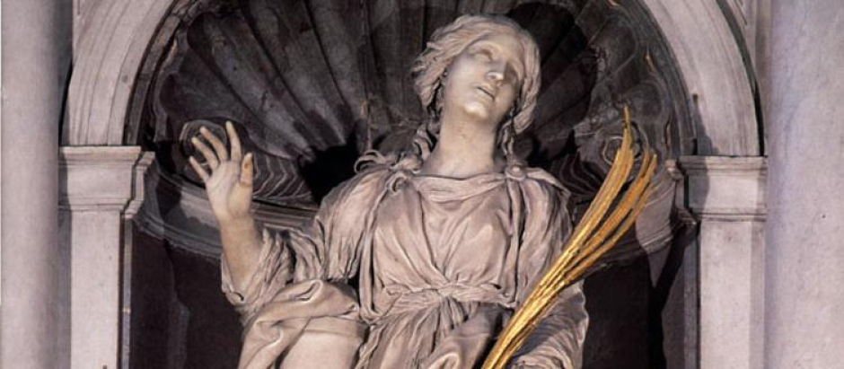 Escultura de santa Bibiana por Bernini, en la parroquia de santa Bibiana, Roma